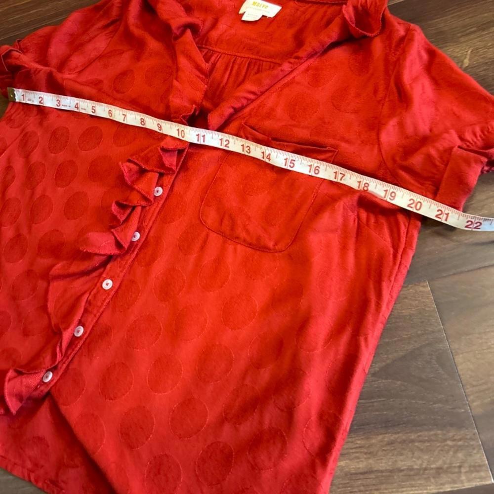 MAEVE Anthropologie Ruffled Blouse size Medium - Picture 6 of 9